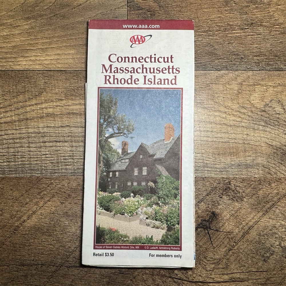 2002 Road Travel Map Connecticut Massachusetts Rhode Island foldout Map AAA